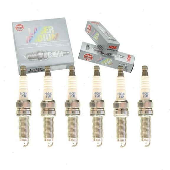 6 pc NGK Laser Iridium Spark Plugs compatible with Honda Ridgeline 3.5L V6 2017-2020