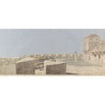 thumbnail image 2 of Michael Angelo Rooker 24x13 Gold Ornate Framed and Double Matted Museum Art Print Titled - Study for a Stage Set; a Fortress with Cannon and Buildings, 2 of 4