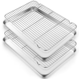 Vesteel 2Pcs 20 x14 x1 Stainless Steel Cookie Sheet Heavy Duty Non Stick Dishwasher Safe Walmart