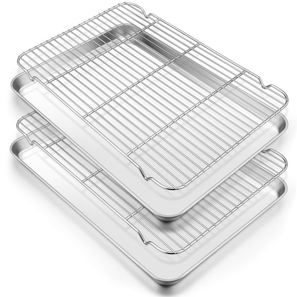 Vesteel Extra Large Baking Sheet and Rack Set of 4 ( 2 Pans + 2 Cooling