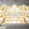 thumbnail image 5 of Gold Glitter Retirement Banner White Balloons Legend Retirement Display Golden Banners Star Decorations Pension Party Backdrop for Retirement Party Farewell Gathering Pension Celebration, 5 of 8