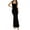Black, variant on Women Long Fishtail Dress Casual Solid Color Low Cut Party Dress for Beach Cocktail Summer Streetwear