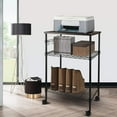 thumbnail image 2 of Zimtown 3-Tier Multifunctional Kitchen Wire Rolling Utility Cart with Metal Frame & 4 Hooks, 2 of 8