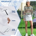 thumbnail image 5 of Uorisanigo Striped Tribe Women's Long Sleeve Golf Shirt Soft Casual Women's Dry-Fit Golf Polo Shirts Comfortable Outing Wear for Workout Sports Size S, 5 of 7