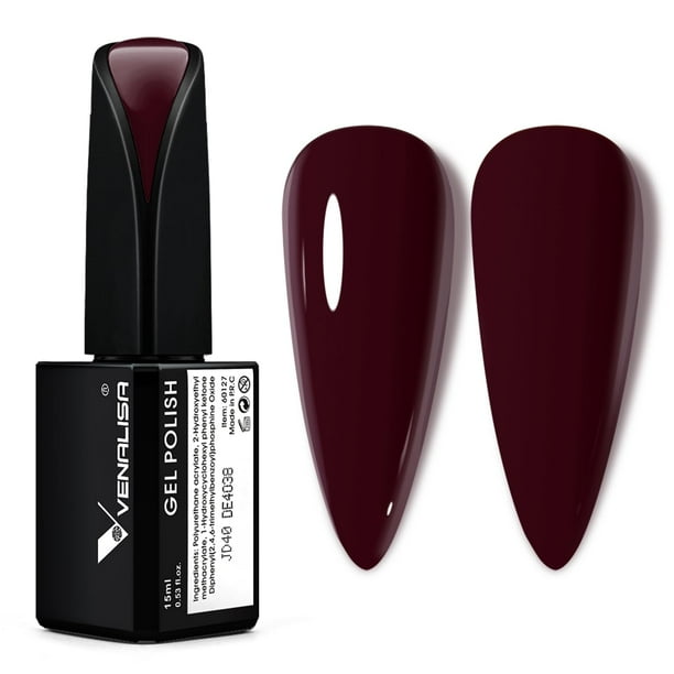 Esmalte de uñas en gel VENALISA rojo oscuro 15 ml Soak Off UV LED