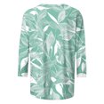 thumbnail image 5 of JTZGDY Plus Size Womens 3/4 Tunic Tops for Leggings Loose Fit Casual Tropical Floral Printed Beach Vacation Tees Shirt Trendy Oversize Crewneck Graphic Tshirt Blouse Mint Green XL, 5 of 6