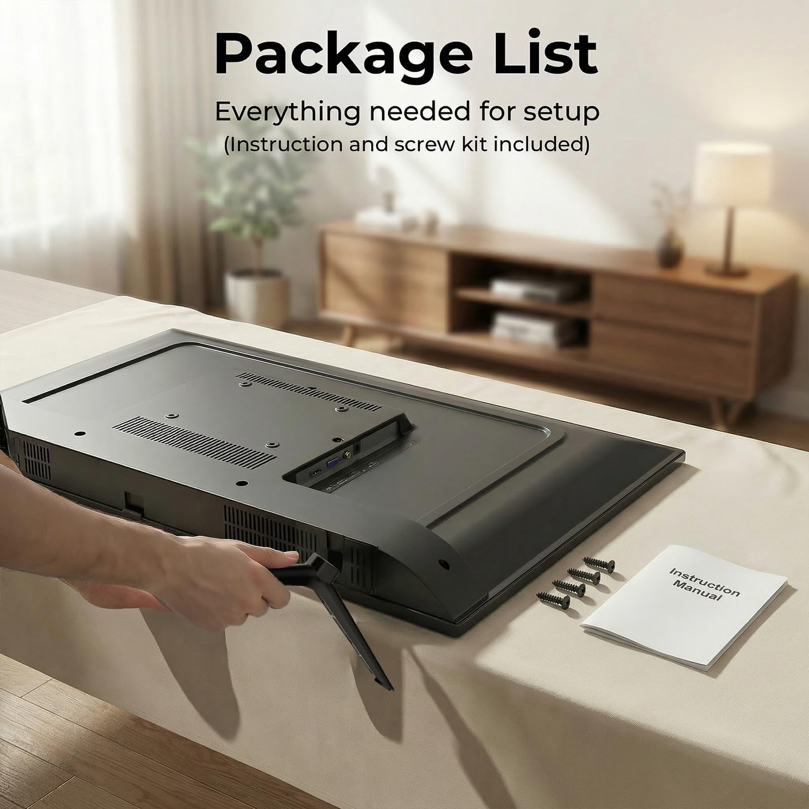 TV Legs Only for Onn 100012589 100012590 Roku TV Stand Legs, for Onn TV Legs Replacement with Screws, Anti Slip Pads and Instruction, Stable Design and Easy Installation