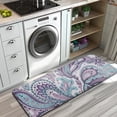 thumbnail image 3 of Purple and Teal Paisley and Floral Pattern Kitchen Rug Mat,Kitchen Runner Rugs Non Skid Washable,Decorative Kitchen Floor Mats for Kitchen,Sink,Laundry,17"x47.2", 3 of 7