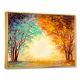 thumbnail image 3 of Designart 'Alley Through The Turquise Park In Autumn Sunset ' Traditional Framed Canvas Wall Art Print, 3 of 5