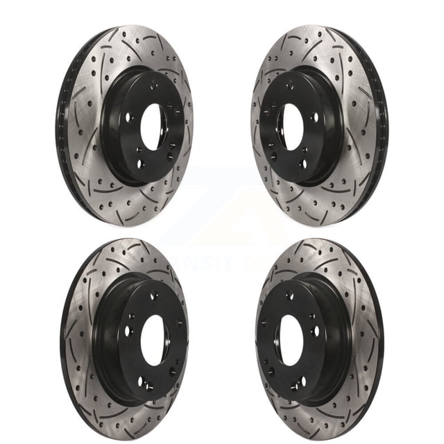 DS-One Front Rear Coated Drilled Slotted Disc Brake Rotors Kit for Car Honda Civic Insight KD-100360