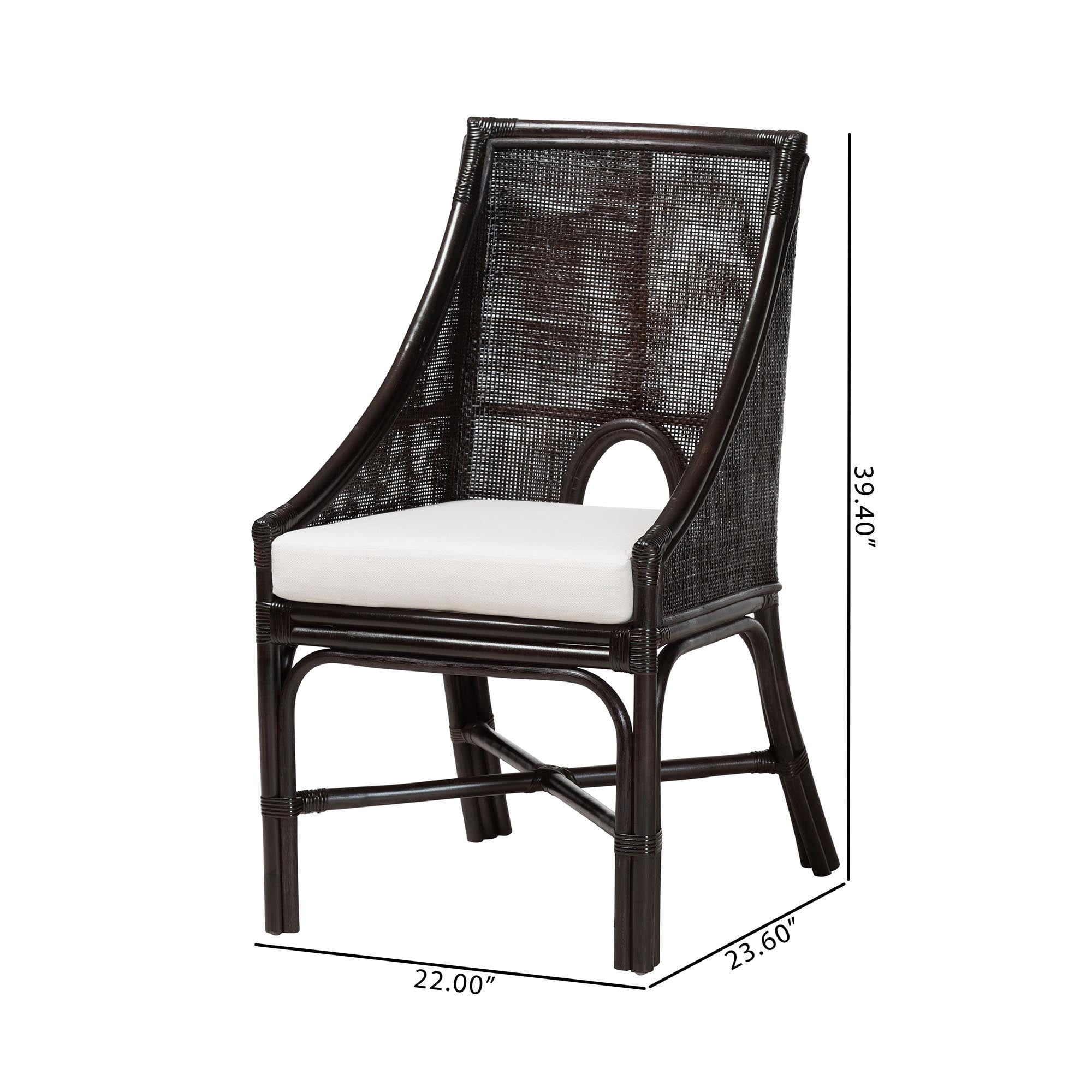 bali & pari Acton Boho Dining Chair, 2-Piece, Espresso