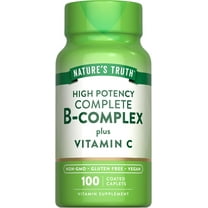 Vitamin B Complex Plus Vitamin C | 100 Caplets | For Men and Women | by Nature's Truth
