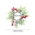 thumbnail image 3 of JeashCHAT Christmas Candle Ring, Mini Red Berry Wreath with Green Leaves, Christmas Party Table Centerpieces, 3 of 6