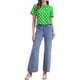 thumbnail image 2 of INSPIRAR CHIC Blusa de Manga Corta con Cuello de Pie y Abertura en la Espalda con Lunares para Mujeres XL Verde, 2 of 6