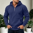 thumbnail image 6 of 1/4 Zip Up Hoodies Men Long Sleeve Pullover Hoodie with Pocket Navy XXXL, 6 of 7