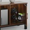 thumbnail image 6 of Bestier Modern LED TV Stand for TVs up to 90" with Temper Glass Shelf, Drawers and Cabinet, Walnut, 6 of 8