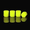 thumbnail image 2 of 4Pcs Glow-in-The-Dark Tire Valve Caps - Universal for Car Tires, Yellow Luminous Valve Stem Covers - for Car Enthusiasts, Auto Tire Maintenance, Night Driving Visibility Enhancement, 2 of 5