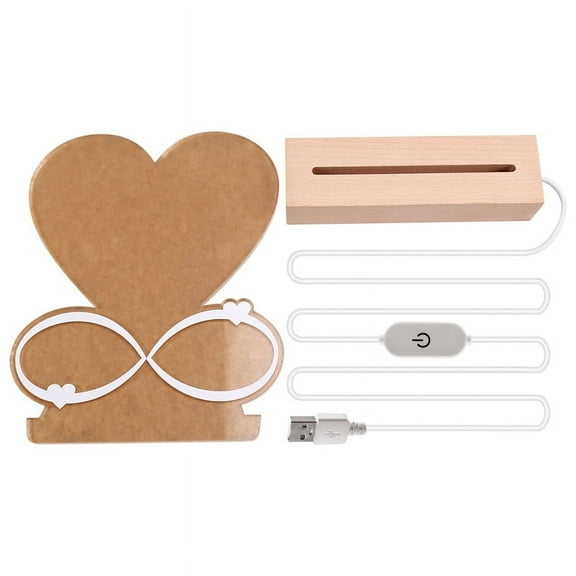 TOP! 3D Acrylic Light Heart Shaped Photo Frame with Night Couple Anniversary Christmas Personalized Gift