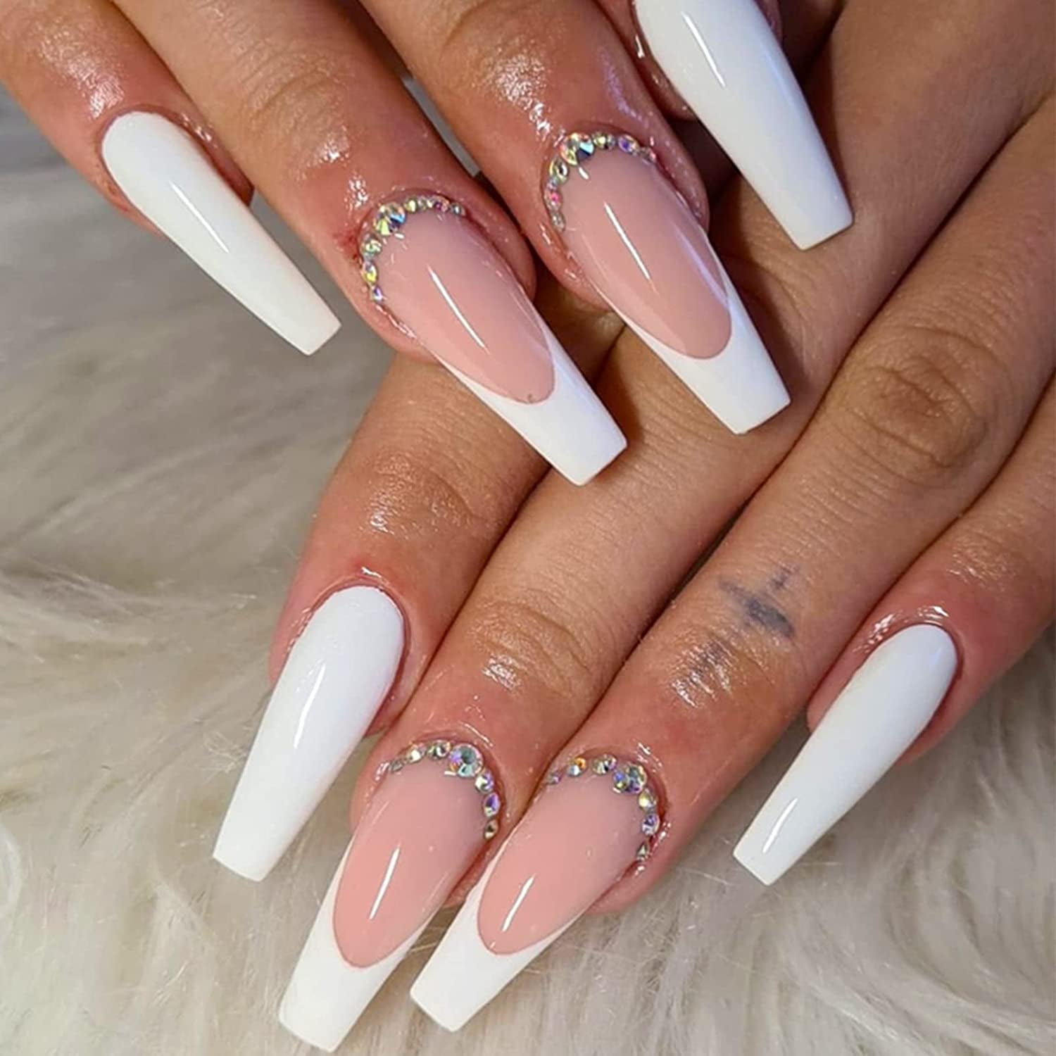 french nail coffin tips for women