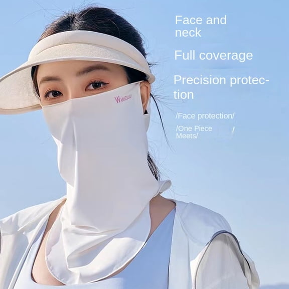 Mdesiwst Summer Sunscreen Sun Protection Ice Silk Face Guard Outdoor Hanging Ear 360 Degree Protection Riding Face Guard