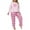 ZA-Pink-women fall winter warm pajamas, variant on Plus Size Pajamas for Women Set Cotton Loungewear 2 Piece Long Sleeve Graphic Tees Palid Sleep Pants Soft Comzy Sleepwear