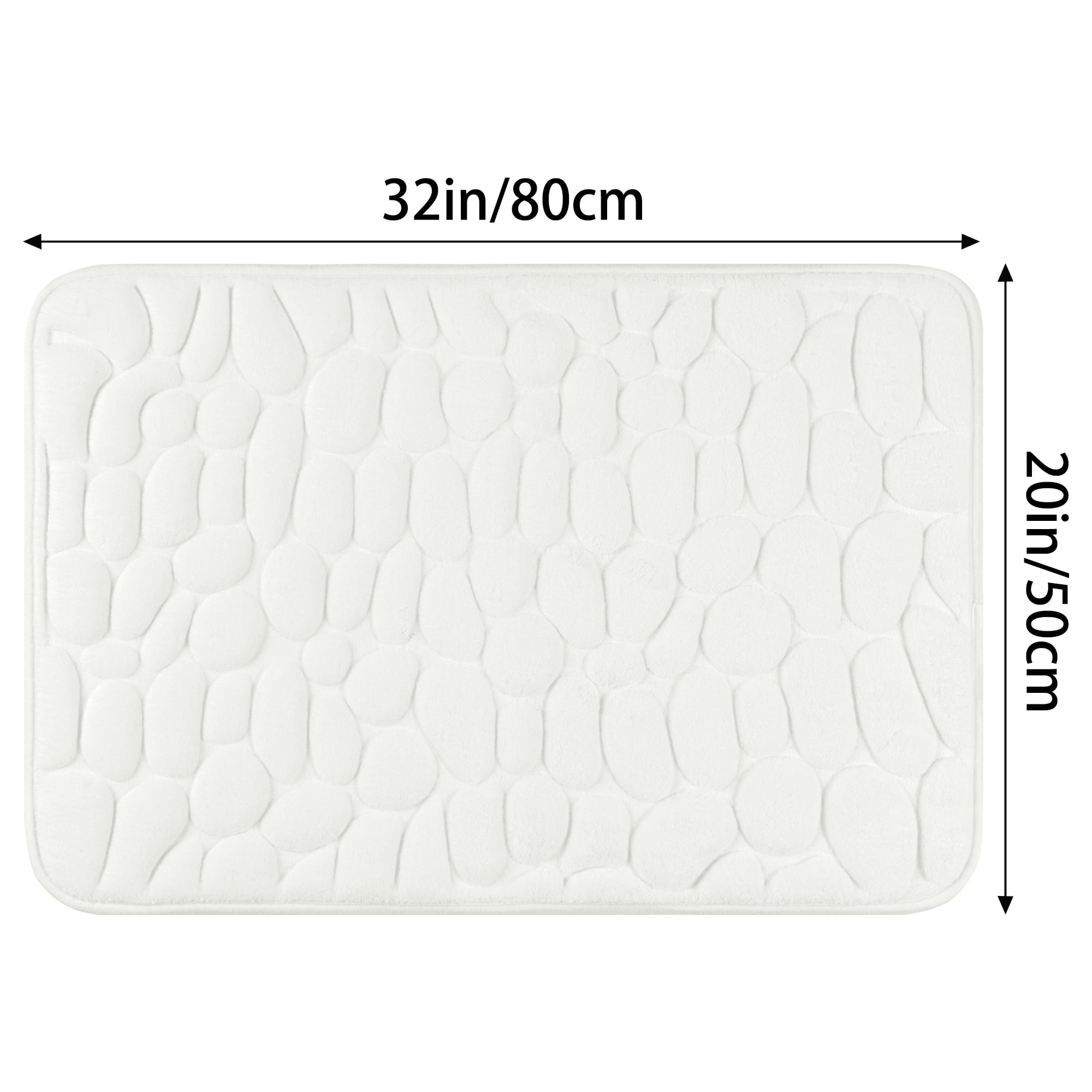 Unique Bargains Memory Foam Bathroom Rugs Ultra Soft Bath Mat Quick Dry Bath Carpet Rug Milky White 20"x32"