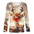 thumbnail image 4 of Plus Size Fall Tops Christmas Blouses 3/4 Sleeve Shirt Holiday Party Ready Loose Fit Soft Stretch Comfort Wear Tunic Tops, 4 of 5