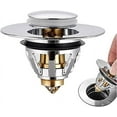 thumbnail image 1 of Tapón de drenaje emergente universal, canasta de filtro antiobstrucciones 2 en 1, acero inoxidable y latón de primera calidad, fácil de instalar y limpiar, compatibilidad con desagües de fregadero, 1 of 8