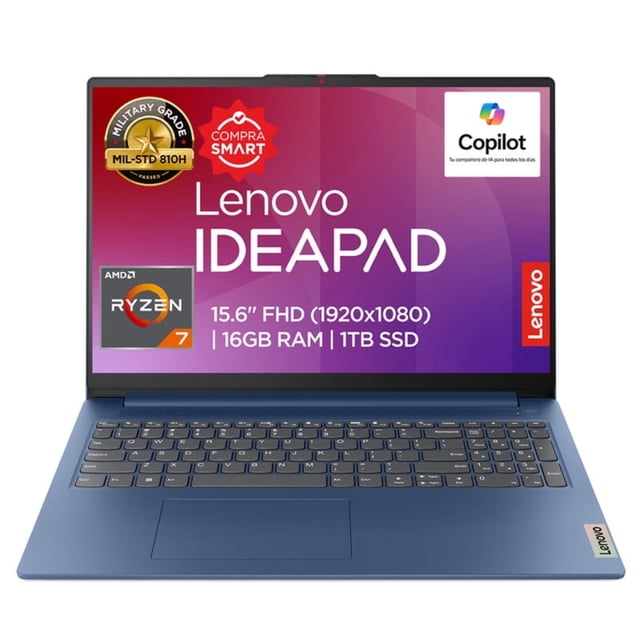 Laptop Lenovo IdeaPad Slim3 82XM00LWLM AMD Ryzen 7 5ta Gen 16GB RAM 1TB SSD Azul