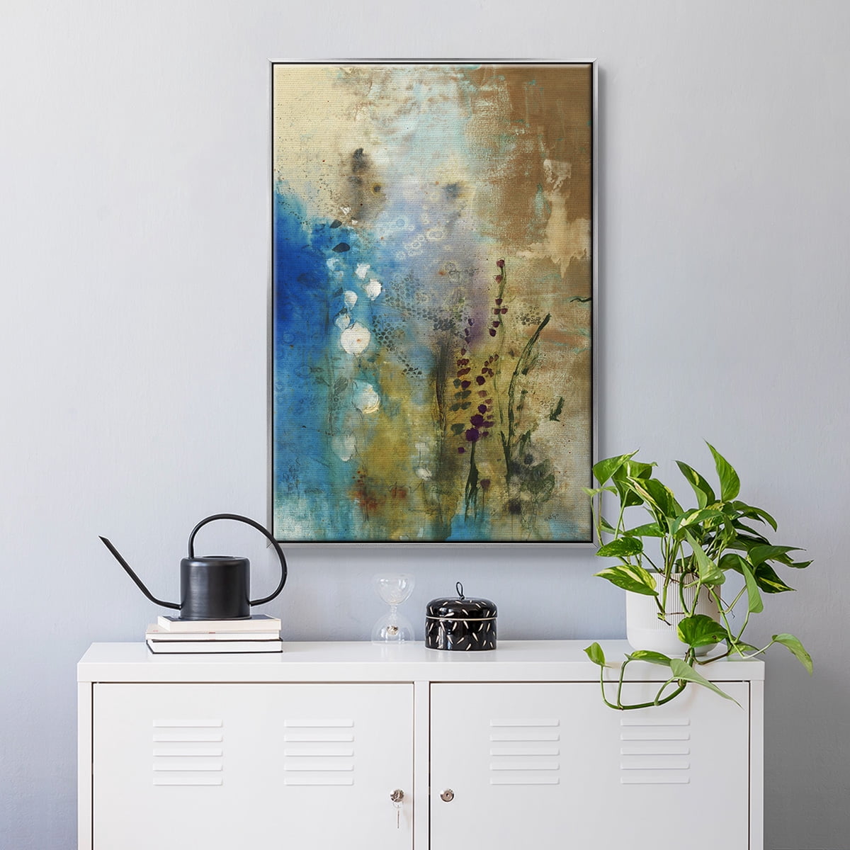 Immerge III Framed Premium Gallery Wrapped Canvas - Ready to Hang - 25 x 37 - Silver Floating Frame