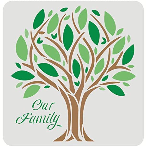 Family Tree Stencil 11.8x11.8 inch Create DIY Family Saying Big Tree ...