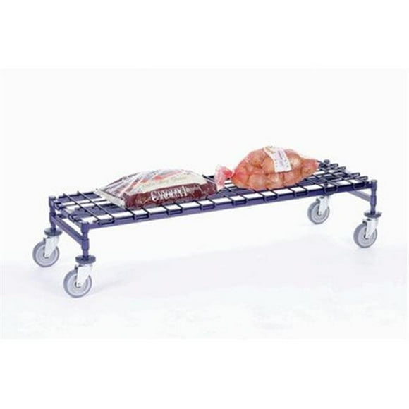 Nexel Industries DM2448ZB Mobile Dunnage Rack with 2 Braking Casters, Poly-Z-Brite - 24 x 48 x 12 in.