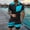 Sky Blue, variant on YLSDY Mens Summer Beach 2 Piece Set Vacation Zipper Lapel Short Sleeve Shirts and Shorts Hawaiian Printed Casual Tracksuits Black L