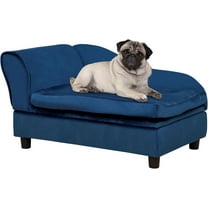 SAEWUD Modern Dog Couch with Hidden Storage, Small Dog Sofa Bed with 2" Soft Foam, Stylish Pet Furniture for Puppies and Small Breeds, Ideal for Living Room or Bedroom - Blue