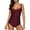 Red, variant on Charmo Ruffled Tankini Swimsuit for Womens Tummy Control Bathing Suits Swimwear Ruched Two Piece Swimwear