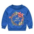 thumbnail image 1 of FYEGRE Sweat à Capuche de Noël pour Tout-Petits, Imprimé Lettre, Col Rond, Manches Longues, Bleu 1-2 Ans, 1 of 2