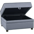 thumbnail image 3 of ACME Bois II Ottoman de Rangement en Velours Gris, 3 of 6