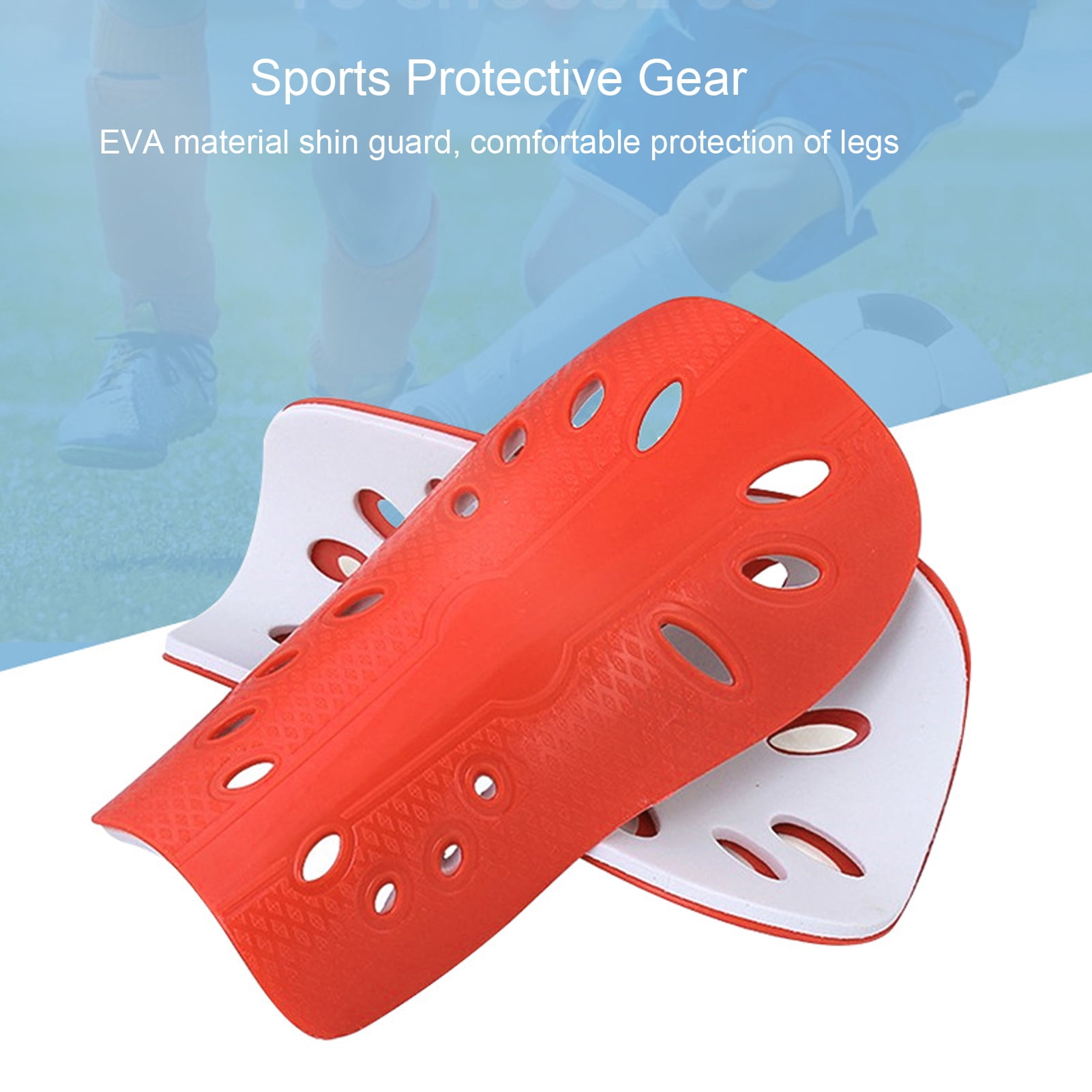 Kids Soccer Shin Guards - Youth EVA Cushion Shin Pads With Adjustable Straps, Ages 4-12, Spider Web Design