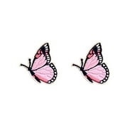 Lorigun 2 PCS 2.1" DIY Butterfly Iron-On Patch Embroidered Appliques Clothes Patch Sewing Unilateral Butterfly Patch Chinese Embroidery Appliques Clothing Accessories