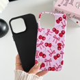 thumbnail image 2 of Branple Compatible Con Iphone 16 Pro Caso Lindo Patrón De Lazo De Cereza Rosa Con Tpu Suave Delgado A Prueba De Golpes Y Cubierta Protectora De Pc Dura Para Mujer Diseñado Para Iphone 16 Pro (Esmerila, 2 of 5