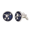 thumbnail image 1 of Gemelos azules con diseño de mapamundi para hombre, aleación, 12 g, 1 of 2