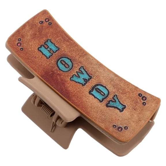 HEANUJJ Western Accessories For Women Letter Hair Claw Clip For Secure Hair In Brown 1Set