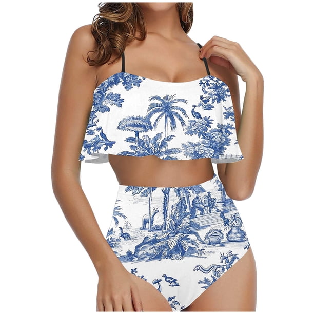 Traje de Baño para las Mujeres Traje de Baño Dividido de Eslinga, Trajes de Baño de Torso Largo para las Mujeres