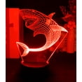 thumbnail image 2 of YSTIAN 3D Shark Fish Night Light Table Desk Optical Illusion Lamps 16 Color Changing Lights LED Table Lamp Xmas Home Love Birthday Children Kids Decor Toy Gift, 2 of 5