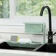 thumbnail image 1 of Oleegame 1PC Shower Soap Dish With Hook Adjustable To Fit Any Size Of Sinks Large Capacity StorageTelescopic Sink Storage Rack Green, 1 of 3