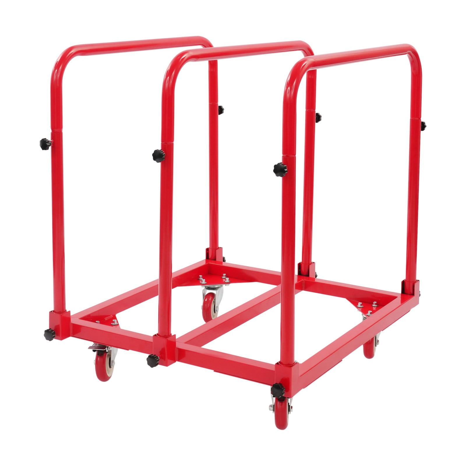 ToppiJoy Heavy Duty Hand Truck Dolly with 4 Swivel Casters, Industrial Hand Cart Hold up to 1400lbs for Plywood, Warehouse, Factory, Workshop (Red)