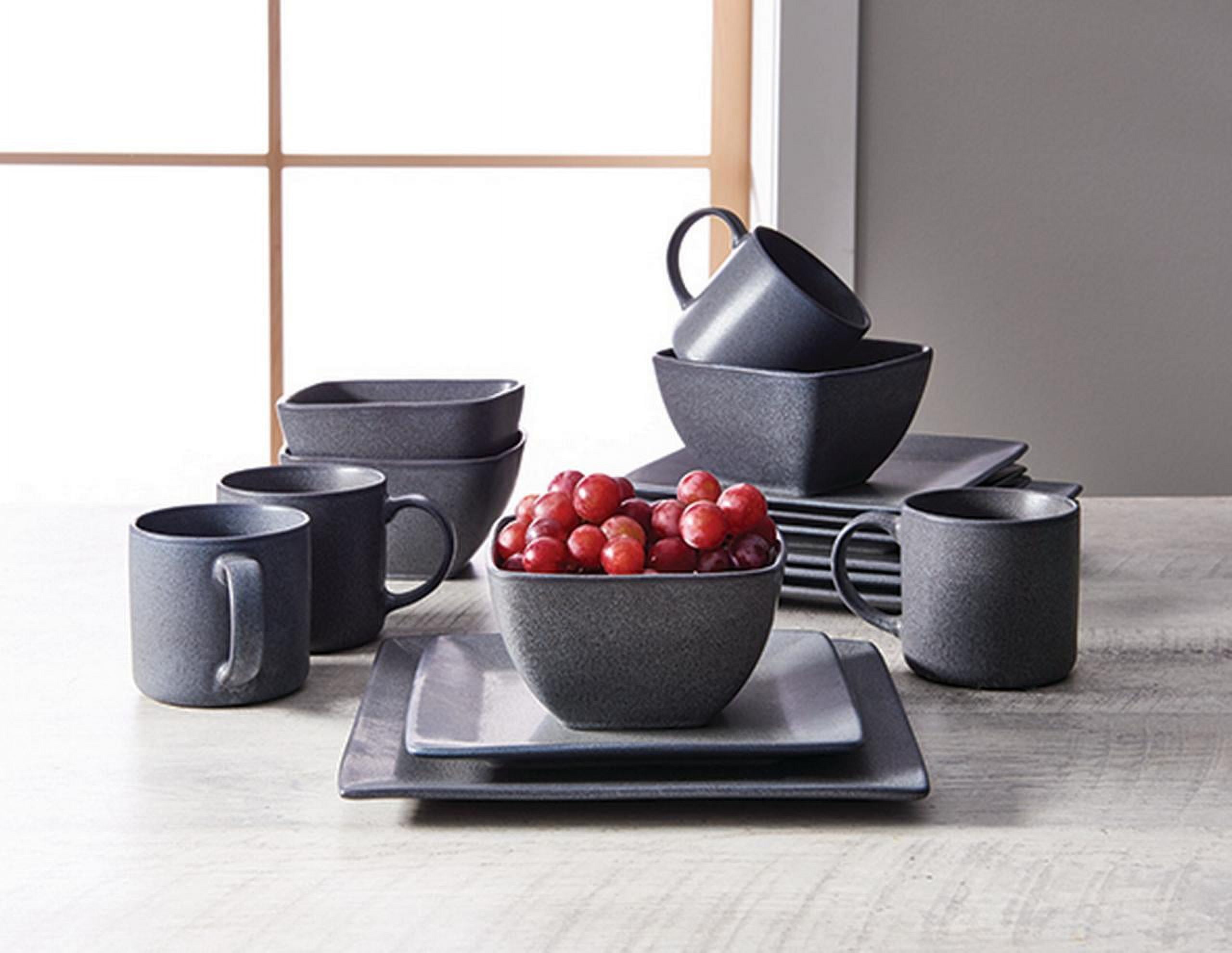 Dark Gray Square Stoneware 16-Piece Dinnerware Set Nigeria Ubuy