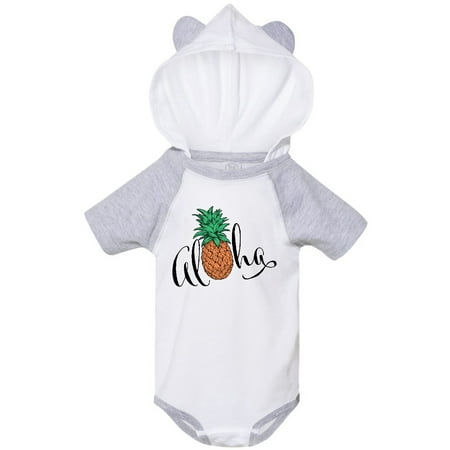 

Inktastic Aloha- in cursive with pineapple Gift Baby Boy or Baby Girl Bodysuit