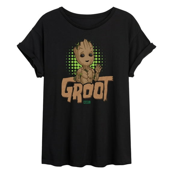 Marvel Guardians of the Galaxy - Baby Groot - Women's Oversized Graphic T-Shirt