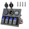 thumbnail image 1 of 12-24V 4 Gang Toggle Blue LED Rocker Switch Panel Circuit Breaker Waterproof for Car Marine Boat, 1 of 5